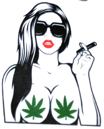 Adesivo fustellato sexy weed - adesivo,